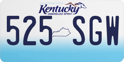 KY license plate 525SGW
