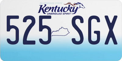 KY license plate 525SGX