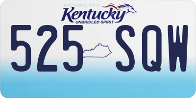 KY license plate 525SQW