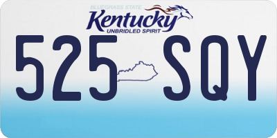 KY license plate 525SQY