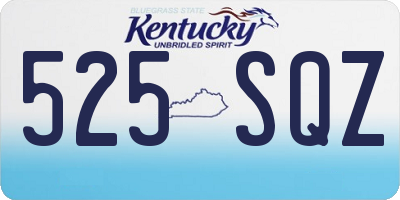 KY license plate 525SQZ