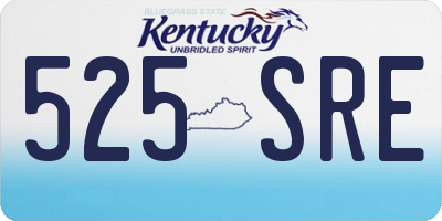 KY license plate 525SRE