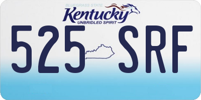 KY license plate 525SRF