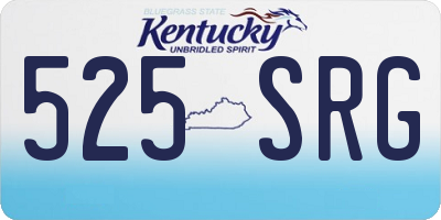 KY license plate 525SRG