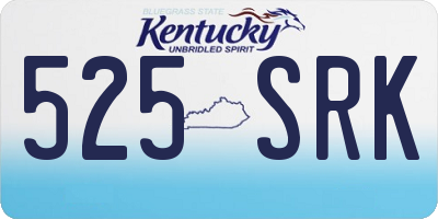 KY license plate 525SRK