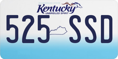 KY license plate 525SSD
