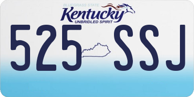 KY license plate 525SSJ