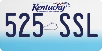 KY license plate 525SSL