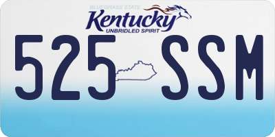 KY license plate 525SSM