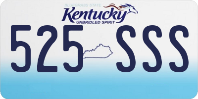 KY license plate 525SSS