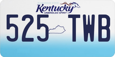 KY license plate 525TWB