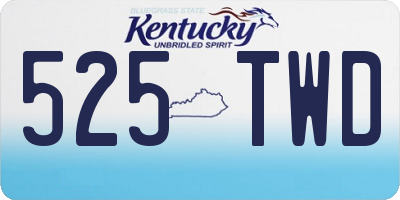 KY license plate 525TWD