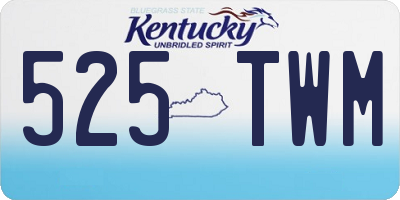 KY license plate 525TWM