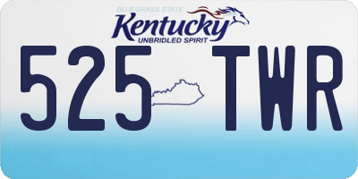 KY license plate 525TWR