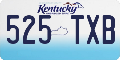 KY license plate 525TXB