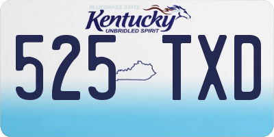 KY license plate 525TXD