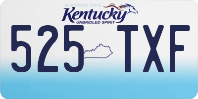 KY license plate 525TXF