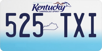 KY license plate 525TXI