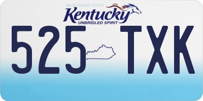 KY license plate 525TXK