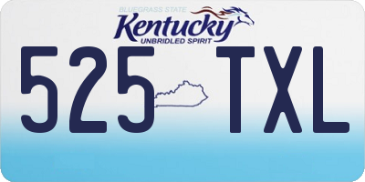 KY license plate 525TXL