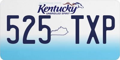 KY license plate 525TXP