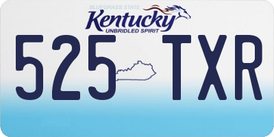 KY license plate 525TXR