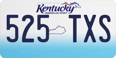 KY license plate 525TXS