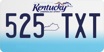 KY license plate 525TXT