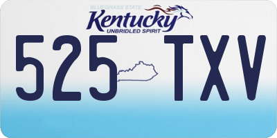 KY license plate 525TXV