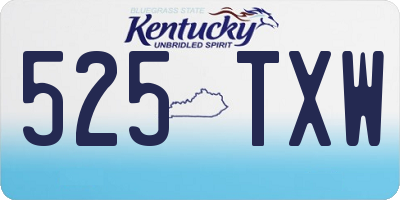 KY license plate 525TXW