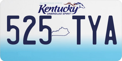KY license plate 525TYA