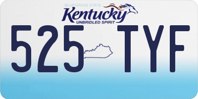 KY license plate 525TYF