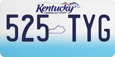 KY license plate 525TYG