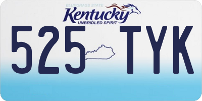 KY license plate 525TYK