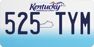 KY license plate 525TYM