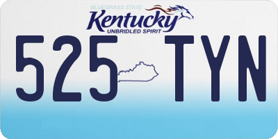 KY license plate 525TYN
