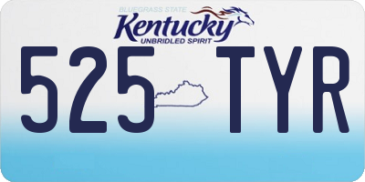 KY license plate 525TYR