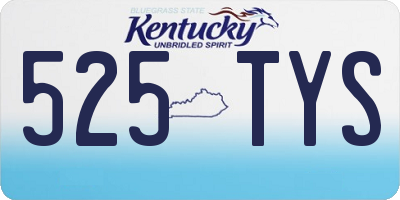 KY license plate 525TYS