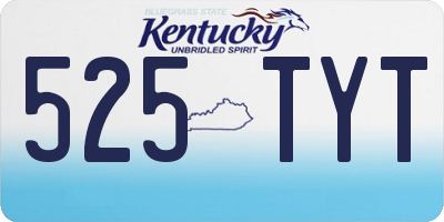 KY license plate 525TYT