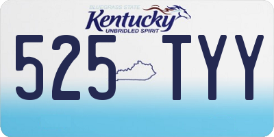 KY license plate 525TYY