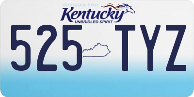 KY license plate 525TYZ