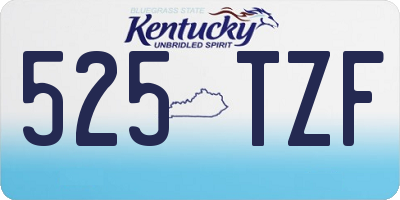 KY license plate 525TZF