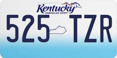 KY license plate 525TZR