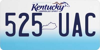 KY license plate 525UAC