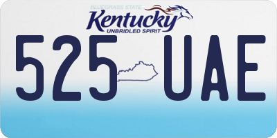 KY license plate 525UAE