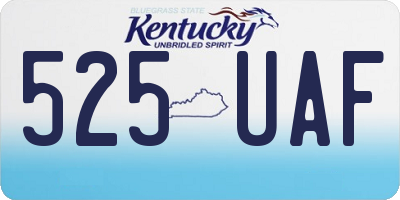 KY license plate 525UAF
