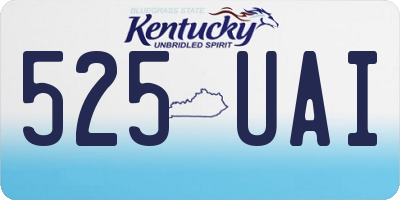 KY license plate 525UAI