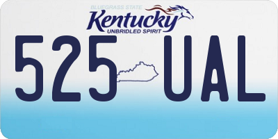 KY license plate 525UAL