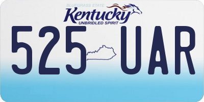 KY license plate 525UAR