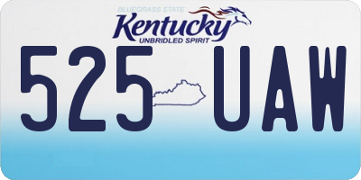KY license plate 525UAW